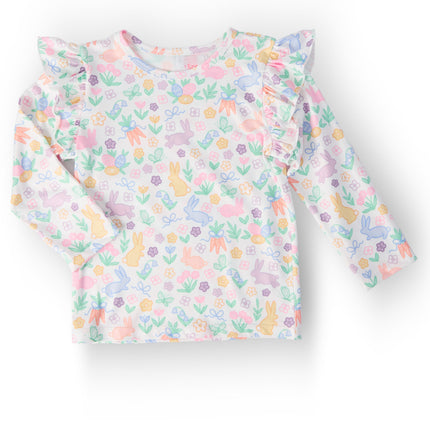 Hoppy Easter L/S Ruffle Tee
