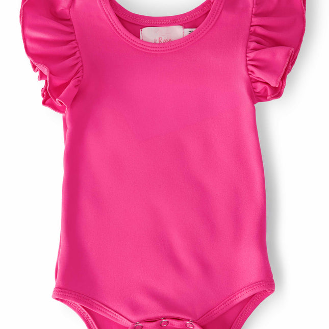 Hot Pink S/S Flutter Bodysuit - Dashing Nova