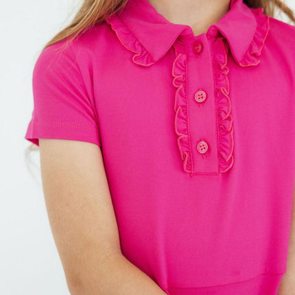 Hot Pink S/S Polo Dress