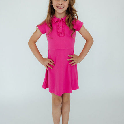Hot Pink S/S Polo Dress