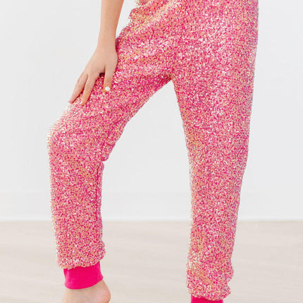Hot Pink Sequin Joggers