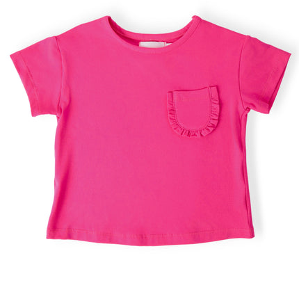 Hot Pink Ruffle Pocket Tee