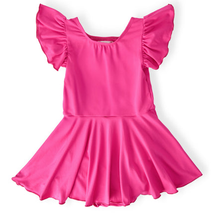 Hot Pink S/S Twirl Leotard
