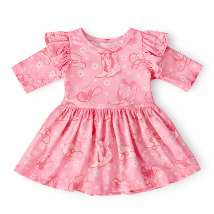 Howdy 3/4 Sleeve Flutter Twirl Bodysuit