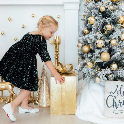 Hunter Green Velvet Sequin Dress