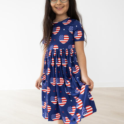 SALE I Heart the USA S/S Pocket Twirl Dress