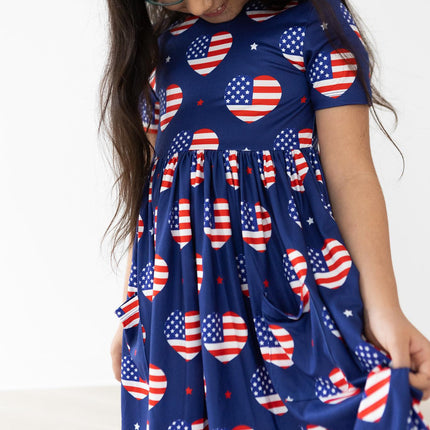 SALE I Heart the USA S/S Pocket Twirl Dress