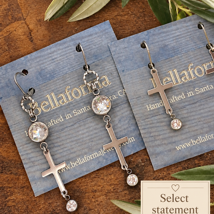 SILVER CROSS EARRINGS