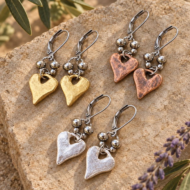 RUSTIC HEART EARRINGS