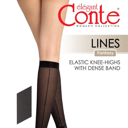 Conte Lines 30 Den - Fantasy Knee-Highs for Women (24S-8SP)