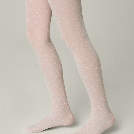 Conte Angelica 20 Den - Fantasy Tights for Girls with Rhombuses in Dots & Hearts - 4yr. 6yr. 8yr. 10yr. 12yr. (24S-165SP)