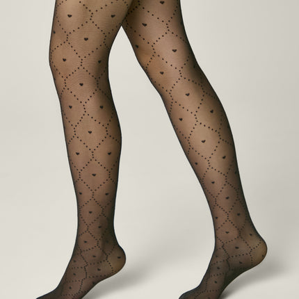 Conte Angelica 20 Den - Fantasy Tights for Girls with Rhombuses in Dots & Hearts - 4yr. 6yr. 8yr. 10yr. 12yr. (24S-165SP)