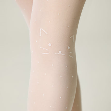Conte Katie 20 Den - Fantasy Tights for Girls with Polka Dot & Cat Design - 4yr. 6yr. 8yr. 10yr. 12yr. (24S-168SP)
