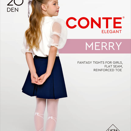 Conte Merry 20 Den - Fantasy Tights for Girls with Laced-Up Bow Design - 4yr. 6yr. 8yr. 10yr. 12yr. (24S-166SP)