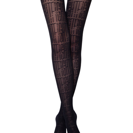 Conte Art 40 Den - Fantasy Women's Tights with a letter pattern (21S-95SP)