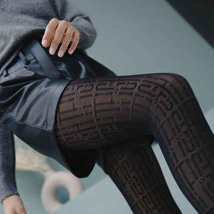 Conte Art 40 Den - Fantasy Women's Tights with a letter pattern (21S-95SP)