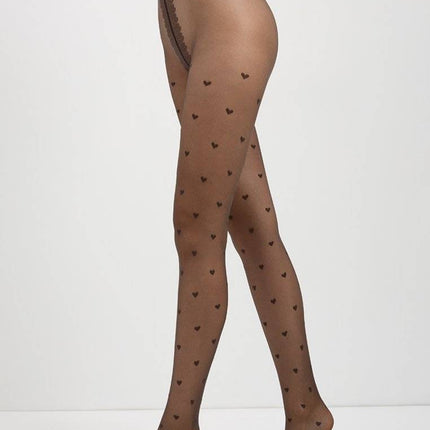 Conte Bonheur 20 Den - Fantasy Women's Tights with a "heart" pattern (19S-109SP)