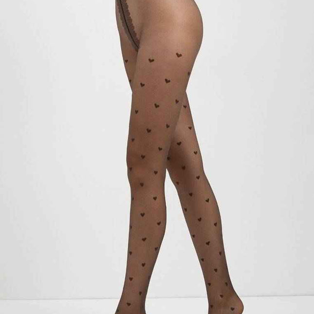 Conte Bonheur 20 Den - Fantasy Women's Tights with a "heart" pattern (19S-109SP)