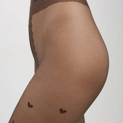 Conte Bonheur 20 Den - Fantasy Women's Tights with a "heart" pattern (19S-109SP)