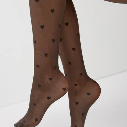Conte Bonheur 20 Den - Fantasy Women's Tights with a "heart" pattern (19S-109SP)