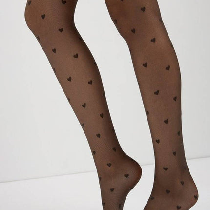 Conte Bonheur 20 Den - Fantasy Women's Tights with a "heart" pattern (19S-109SP)