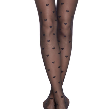 Conte (Poland) Bonheur 20 Den - Fantasy Women's Tights with a "heart" pattern (119C-109/2SP)