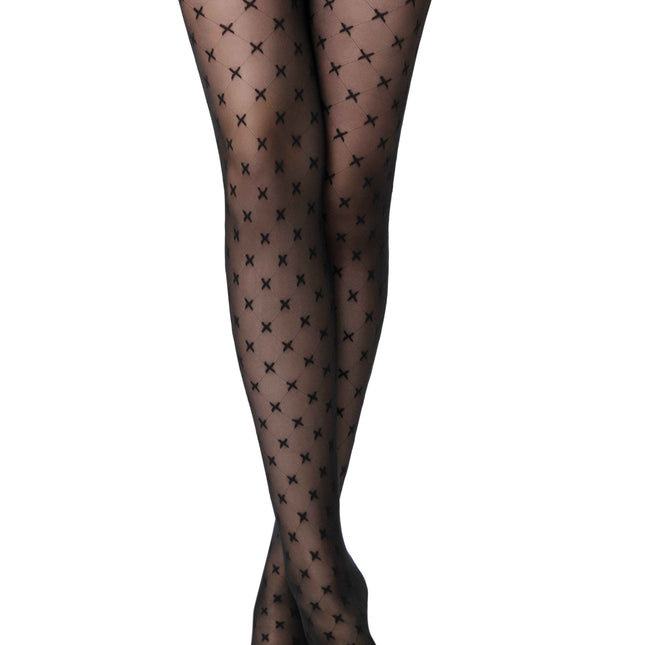 Conte Cross 20 Den - Fantasy Women's Tights with Cross Pattern (23S-69SP)