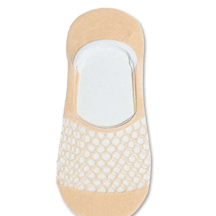 Conte Esli #IS007 - 1 pair Cotton Invisible Women's Footlets (with sheer mesh insert)