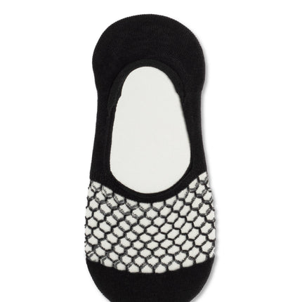 Conte Esli #IS007 - 1 pair Cotton Invisible Women's Footlets (with sheer mesh insert)