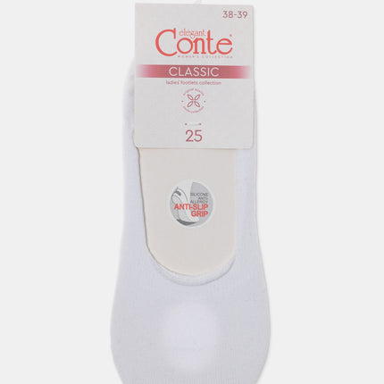 Conte Classic #16S-12SP - 1 pair 70% Cotton No-show Women's Footlets