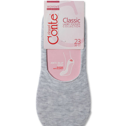 Conte Classic #16S-12SP - 1 pair 70% Cotton No-show Women's Footlets