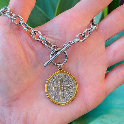 ST. BENEDICT TOGGLE NECKLACE