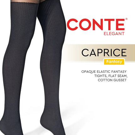 Conte Caprice 40/60 Den - Fantasy Women's Tights with Imitation Golf in Ribbed (24S-181SP)