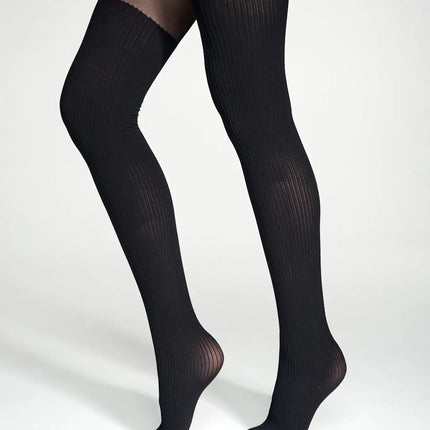 Conte Caprice 40/60 Den - Fantasy Women's Tights with Imitation Golf in Ribbed (24S-181SP)