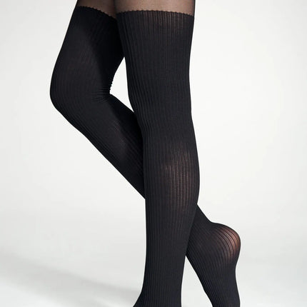 Conte Caprice 40/60 Den - Fantasy Women's Tights with Imitation Golf in Ribbed (24S-181SP)