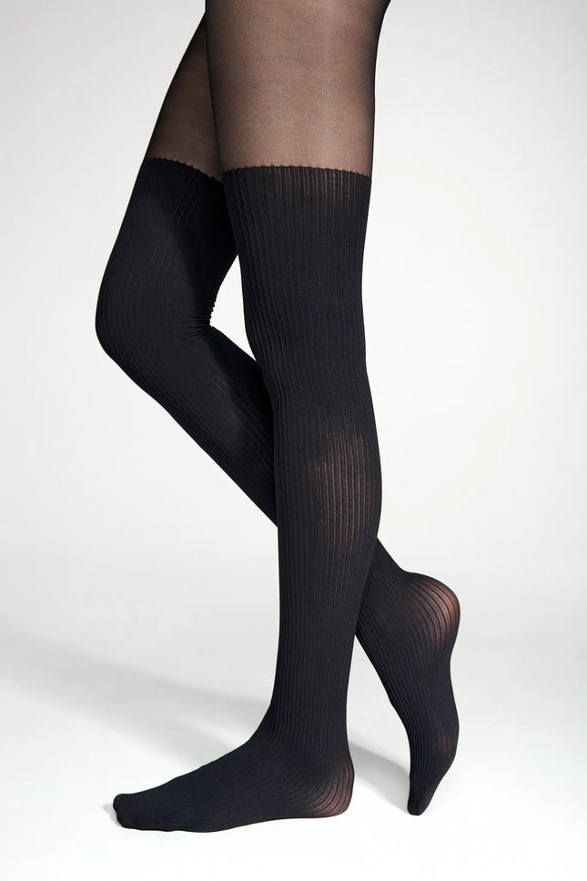 Conte Caprice 40/60 Den - Fantasy Women's Tights with Imitation Golf in Ribbed (24S-181SP)