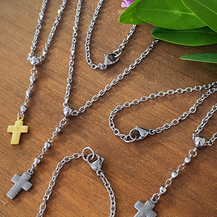 CROSS LARIAT CHOKER
