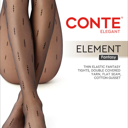 Conte Element 20 Den - Fantasy Women's Tights with Vertical Dotted Line Pattern (24S-84SP)