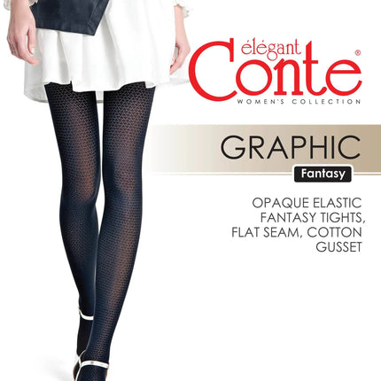 Conte Graphic 50 Den - Fantasy Women's Tights with geometric pattern (22S-135SP)