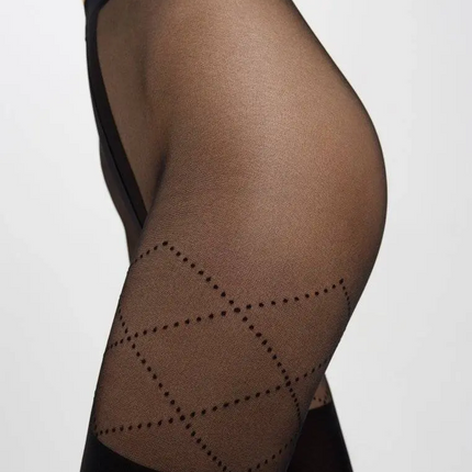 Conte Fabia 50 Den - Fantasy Women's Tights with imitate stockings & geometric pattern of dots (21S-177SP)