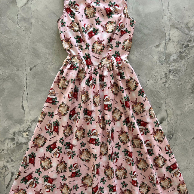 Holiday Cats Midi Dress - Medium only