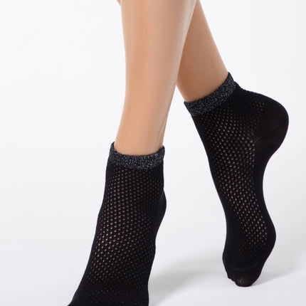 Conte Ajour #15S-81SP(077) - 1 pair Openwork 73% Cotton Women's Socks