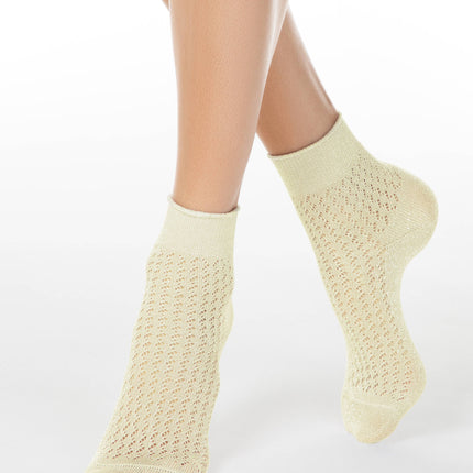 Conte Ajour #19S-186SP(180) - 1 pair Openwork Viscose Women's Socks with Lurex