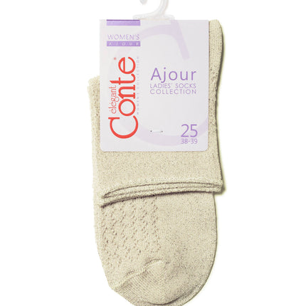Conte Ajour #19S-186SP(180) - 1 pair Openwork Viscose Women's Socks with Lurex