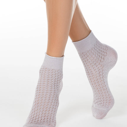 Conte Ajour #19S-186SP(180) - 1 pair Openwork Viscose Women's Socks with Lurex
