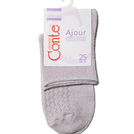 Conte Ajour #19S-186SP(180) - 1 pair Openwork Viscose Women's Socks with Lurex