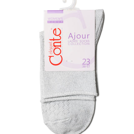 Conte Ajour #19S-186SP(180) - 1 pair Openwork Viscose Women's Socks with Lurex