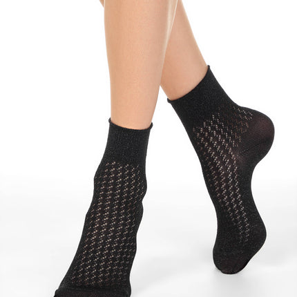 Conte Ajour #19S-186SP(180) - 1 pair Openwork Viscose Women's Socks with Lurex