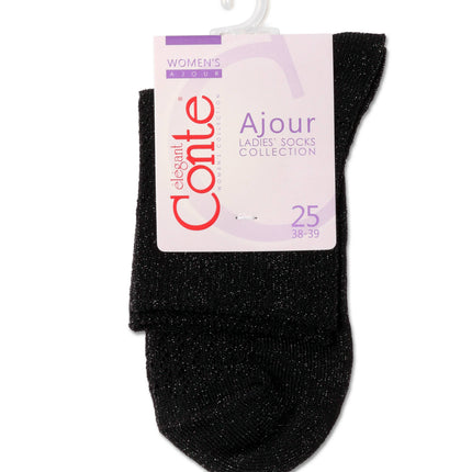 Conte Ajour #19S-186SP(180) - 1 pair Openwork Viscose Women's Socks with Lurex