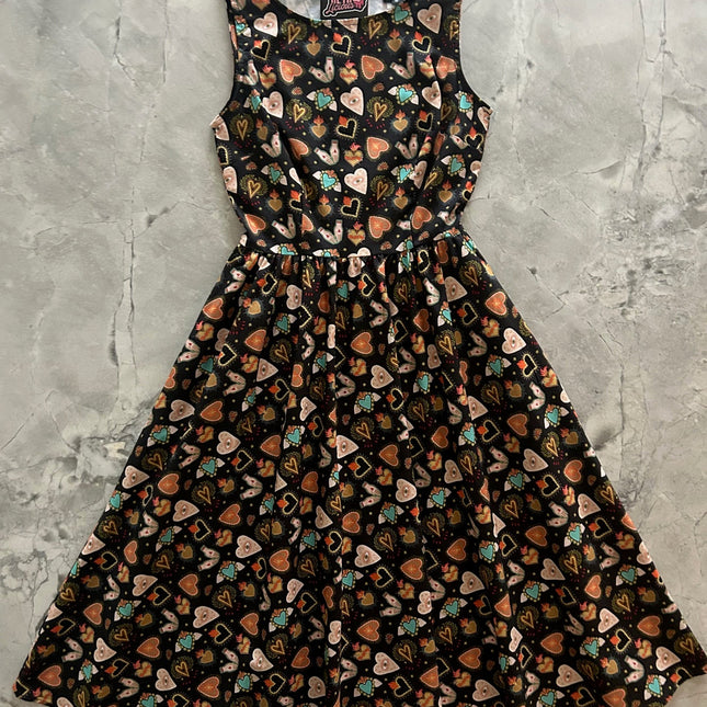 Flaming Hearts Midi Dress